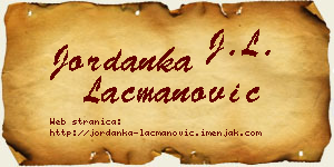 Jordanka Lacmanović vizit kartica